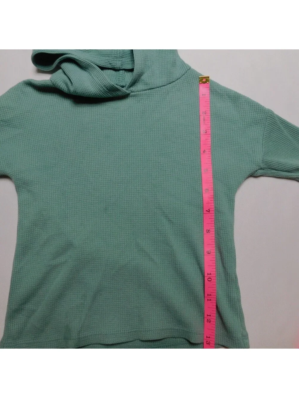 Garanimals Toddler Hoodie 2T Sage Green Waffle Thermal Knit Pullover Sweater